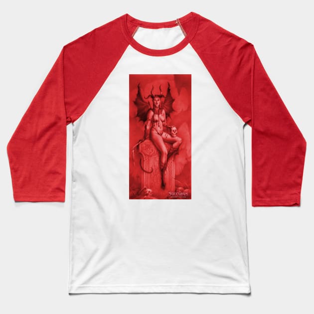 Succubus Baseball T-Shirt by Zeleznik